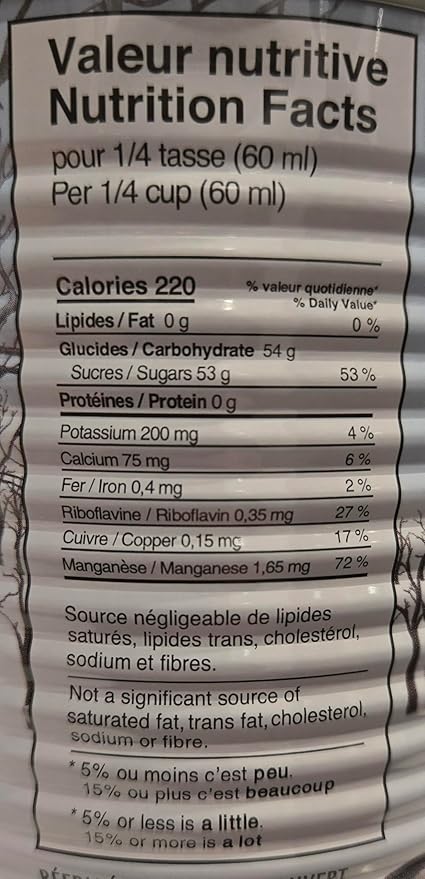 Pure Categorie A Canadian (Quebec) Maple Syrup Amber Roast 540ml Each Can (12 Pack)