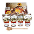 C&ampJ Farms Texas Gourmet Artisan Seasonings A Gift of Tea and Honey Gift Set- 9 Piece Variety Sampler Box- Includes Stir Spoon and Sampling of Loose Leaf Tisanes &amp Infused Honey- Local Natural