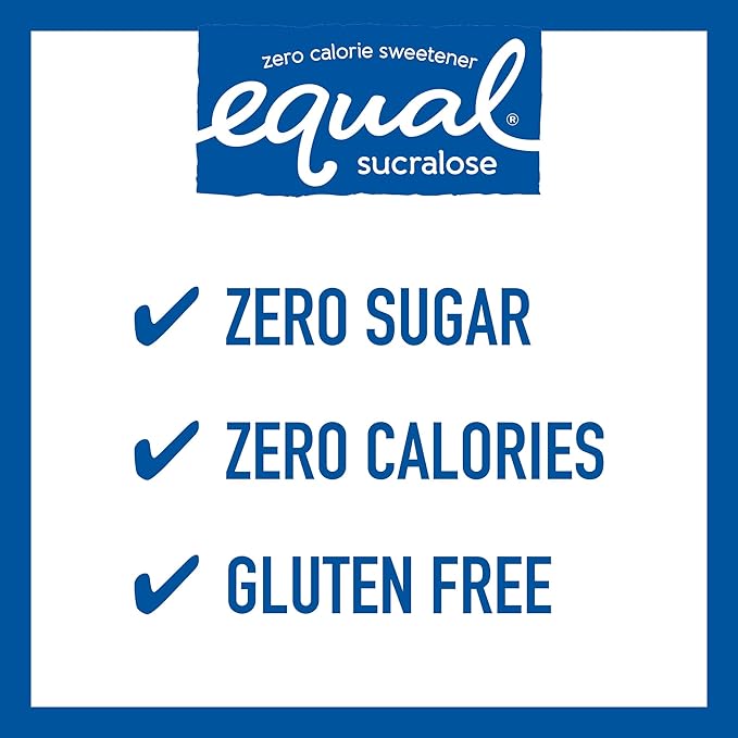 EQUAL Yellow 0 Calorie Sweetener Sucralose Sugar Substitute Zero Calorie Sugar Alternative Sweetener Packets Sugar Alternative Erythritol Free 2000 Ct (Pack of 1)