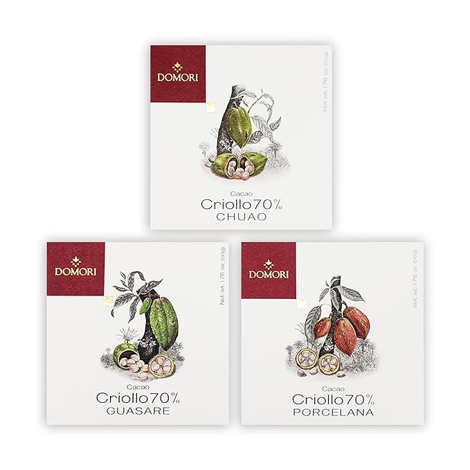 Domori Criollo Bundle | Vegan Soy Free Gluten Free | 1.8oz Bars 3-Pack