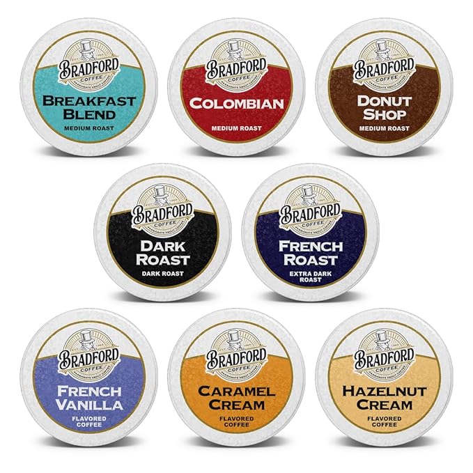 100ct Variety Pack for Keurig K-cups® 8 Assorted Single Cup Sampler 20% more coffee per cup by Bradford Coffee