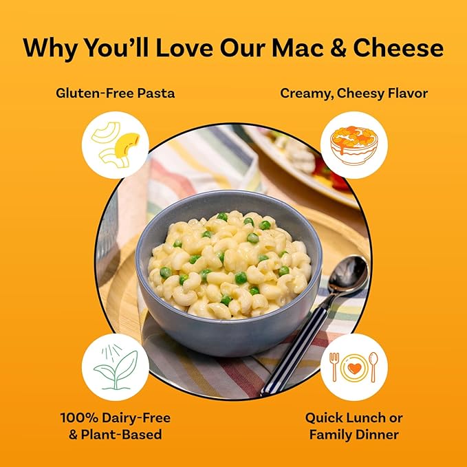 Daiya Dairy Free Gluten Free White Cheddar Mac &amp Cheese Vegan Plant Based Rice Pasta 5.5 oz (Pack of 12)