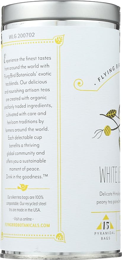 FLYING BIRD BOTANICALS White Lemon Ginger Tea 15 CT