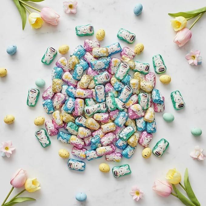 Hershey Easter Bunny Candy Bulk - 95 Mini Milk Chocolate Easter Bunnies Individually Wrapped Chocolate Bulk - Easter Candy for Easter Baskets Egg Hunts &amp Party Favors - 2 Pounds