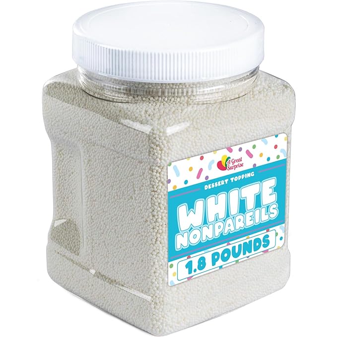 White Easter Nonpareils Sprinkles – 1.8 LB Bulk Candy - Non Pareils Jimmies – Toppings for Cake Decorating Cupcakes Baking