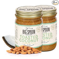 Big Spoon Roasters Toasted Coconut Almond Butter with Sea Salt - Keto Friendly Low Sugar Almond Butter - Crunchy &amp Bee-Friendly Almonds - Gourmet Vegan Almond Nut Butter - 2 x 13 Ounces