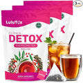 LULUTOX Detox Tea - Herbal Blend with Dandelion Ginseng and Ginger - Supports A Healthy Weight Digestive Health - Vegan All Natural Laxative-Free - Peach Flavor (3 Pack x 28 Servings)