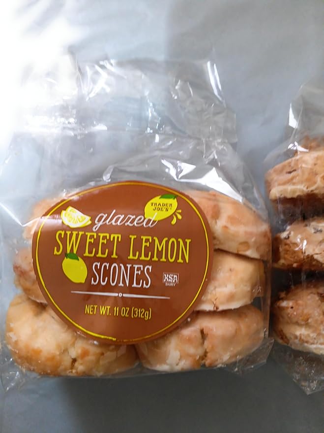 Trader Joe's Glazed Scones Variety Pack Sweet Lemon Mini Orange Cranberry Tea with Almonds Vanilla Bean