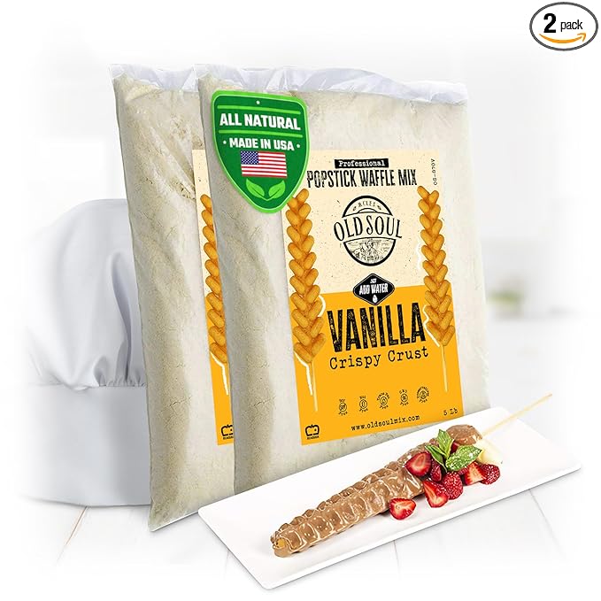 OldSoul Professional Popstick Waffle Mix | Stick Waffles Dough Mix | 10 Lbs | Vanilla Flavor | 224 Waffles (10 Lbs Traditional)