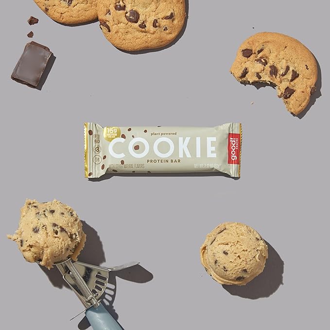 good! Snacks Cookie Dough Vegan Protein Bar Soy &amp Gluten Free Plant Based Low Sugar 15g Clean Protein Natural Healthy Superfood Snack Kosher Friendly For Athletes &amp Active Lifestyles 1