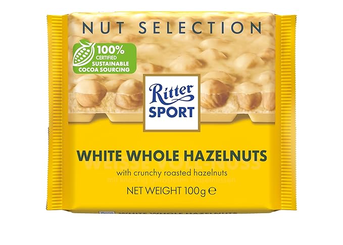 Ritter Sport nut class white Whole Hazelnuts chocolate (10 x 100g)