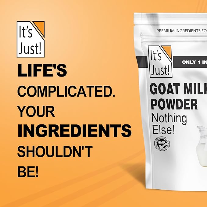 It's Just! - Goat Milk Powder (1.25lb) Grass-Fed Australian Source Heavy Metal Tested Easy to Mix Just Add Water