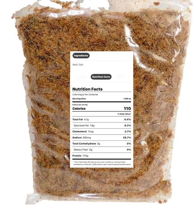 Machacado Carne Seca De Res Beef Shredded Jerkey From Mexico Apodaca N.L. (8oz)