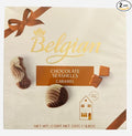 The Belgian Caramel-Flavored Chocolate Seashells Premium Belgian Chocolate Bonbons with Hazelnuts 8.8 Oz Gift Box