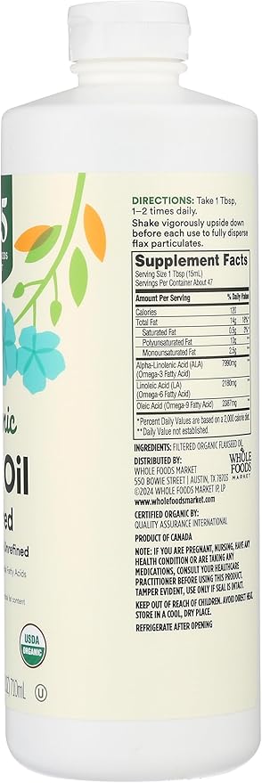 365 by Whole Foods Market Organic Filtered Flax Oil 24 fl oz