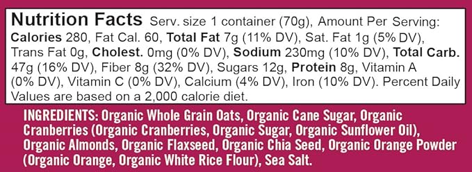 Bob's Red Mill Organic Oat Cup Cranberry Orange 1 cup (Pack of 12)- Non GMO Whole Grain Kosher