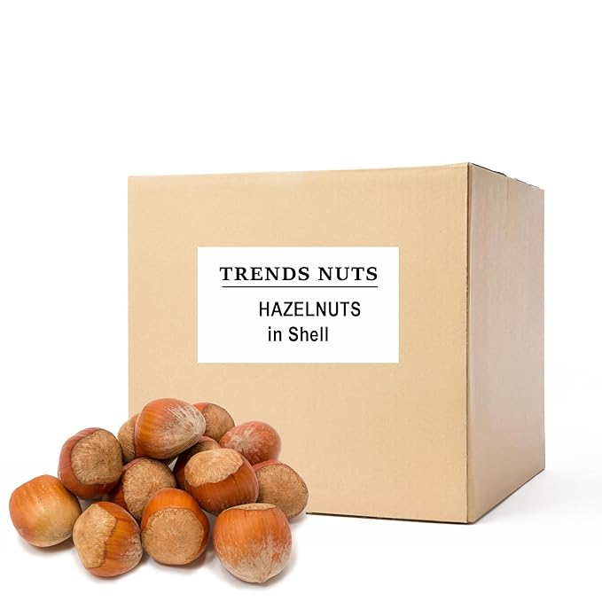 Trends Hazelnuts In Shell – Natural Fresh and Crunchy – Perfect for Snacking Baking and Healthy Recipes (12 LBS)