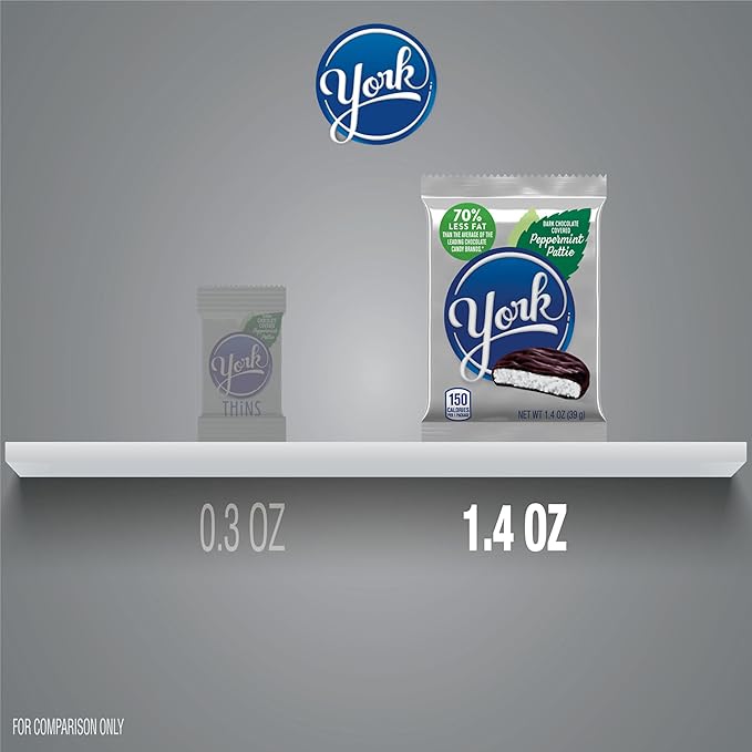 YORK Dark Chocolate Peppermint Patties Candy Packs 1.4 oz (36 Count)