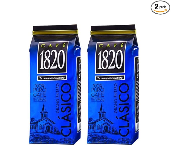 Cafe 1820 Grano Entero Costa Rica Gourmet Whole Bean Coffee (340 Gr) 12 oz. 2 Count