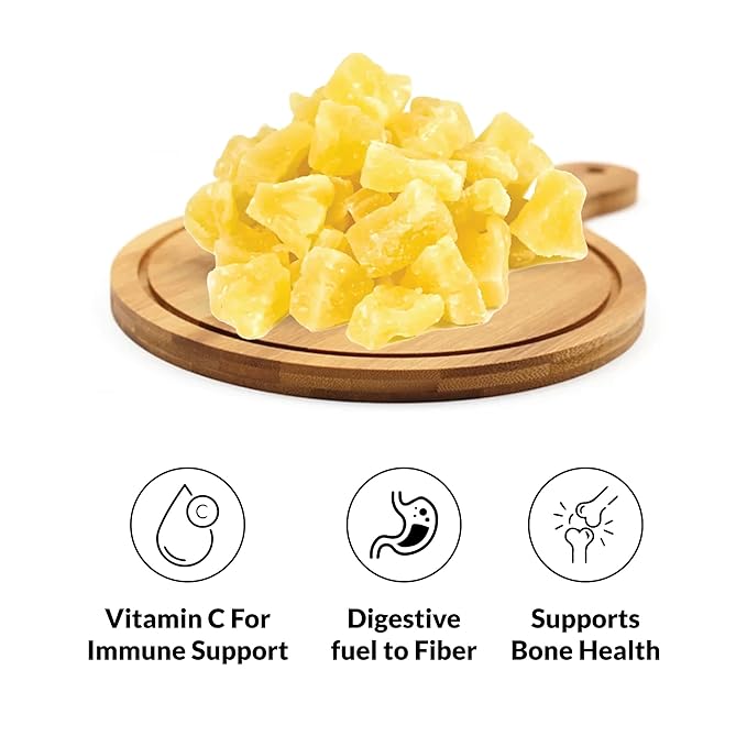 IAN's Dried Pineapple Chunks (2lb) Sweetened With Natural Cane Sugar - Dehydrated Pineapple Chunks Candied Pineapple Dried Fruit Energy Snacks