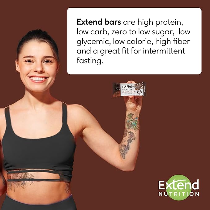 Extend Nutrition Power Pack: Sugar-Free &amp High-Protein Bars – Perfect Diabetic Snacks - Chocolate Peanut Butter &amp Peanut Butter Low Carb Keto-Friendly Energy &amp Hunger Control!