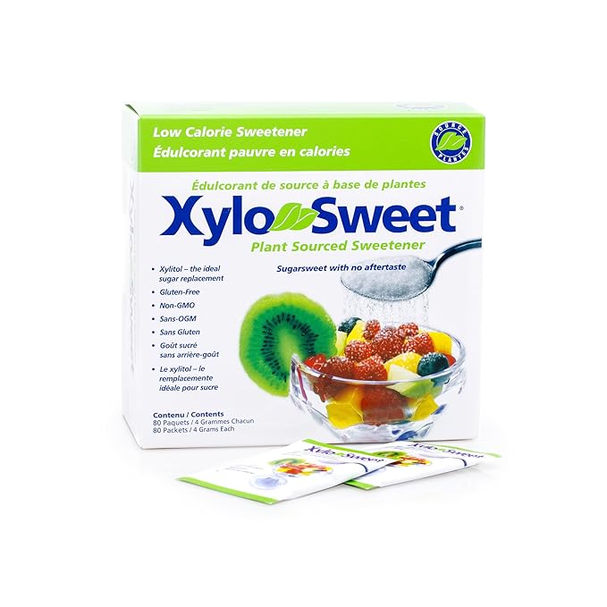 Xlear XyloSweet Plant Sourced Xylitol Sweetener - Pure Natural Sugar Substitute Granules Non-GMO Gluten-Free 100 Packets (Pack of 2)