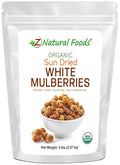 Organic White Mulberries - Sun Dried 100% Pure - No Sugar Added - Exotic All Natural Raisin Alternative - Superfood Fruit Snack for Trail Mix Smoothies Yogurt Cooking Baking - Bulk 5 lb Size