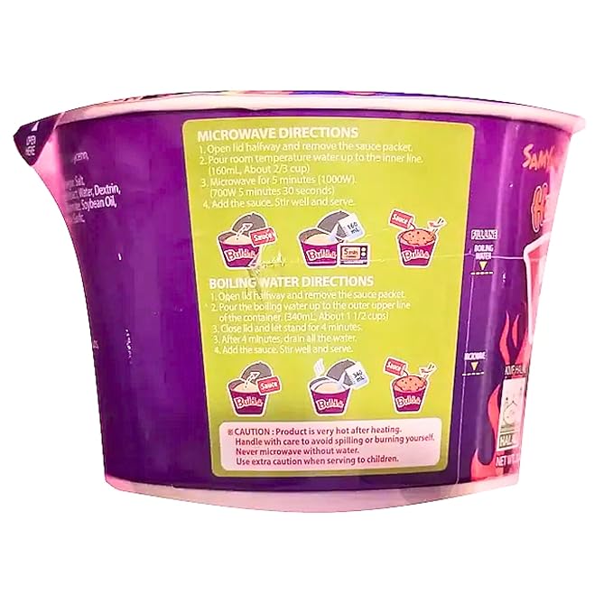 Samyang Buldak Noodles Hot Chicken Flavour Ramen Habanero Lime Big Bowl Cup 110g Instant Korean Food Snacks (Pack of 6)