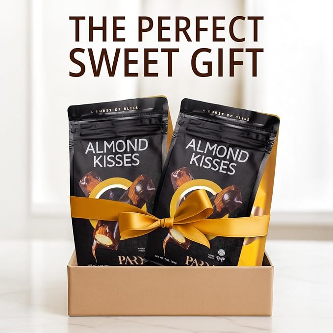 Almond Chocolate Kisses 7oz 2 Pack of Chocolate Ideal for Satisfying your Sweet Cravings Sharing with Family and Friends Perfect Chocolates for Gifting on Special Occasions