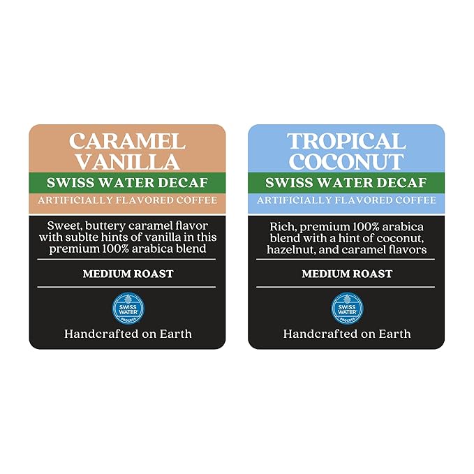 Copper Moon Coffee Swiss Water Decaf Flavored Variety Pack 60 Count