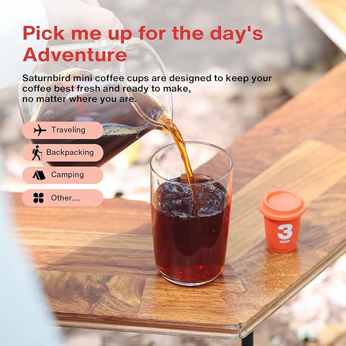 SATURNBIRD Specialty Coffee Instant Cold Brew Medium Roast 100% Arabica Powder Enjoy Hot/Cold 24 Single Serves for Camping Traveling Home Office(NO.3)