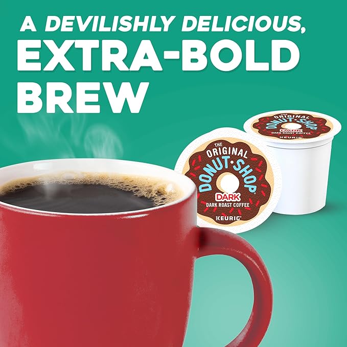 The Original Donut Shop Dark Keurig Single Serve K-Cup Pods Dark Roast Coffee Pods 32 Count