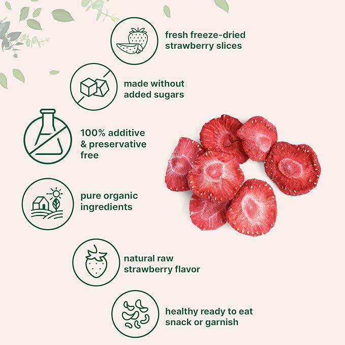 Micro Ingredients Organic Strawberries Sliced 6.4oz | 100% Natural Fruit | Freeze Dried Strawberry Source | No Sugar &amp Additives | Healthy Snack &amp Topping for Beverages or Recipes | Non-GMO