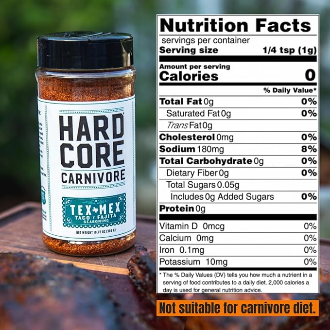 Hardcore Carnivore Tex Mex: Taco Fajita and Grilling Seasoning (48 oz Mega Pack) Texas-Made Spice Blend for Chicken Beef and More