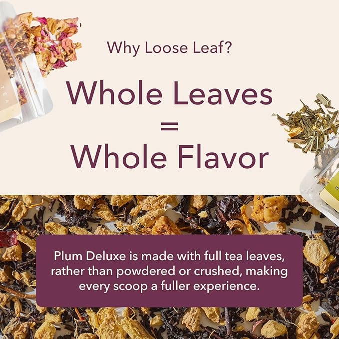 Citrus Mint Green Tea – Refreshing Loose Leaf Blend with Green Tea Orange Lemon Lemongrass and Spearmint – Low Caffeine – Hot or Iced – 60 to 80 Cups – No Added Sugar – Hand Crafted in USA - Plum D