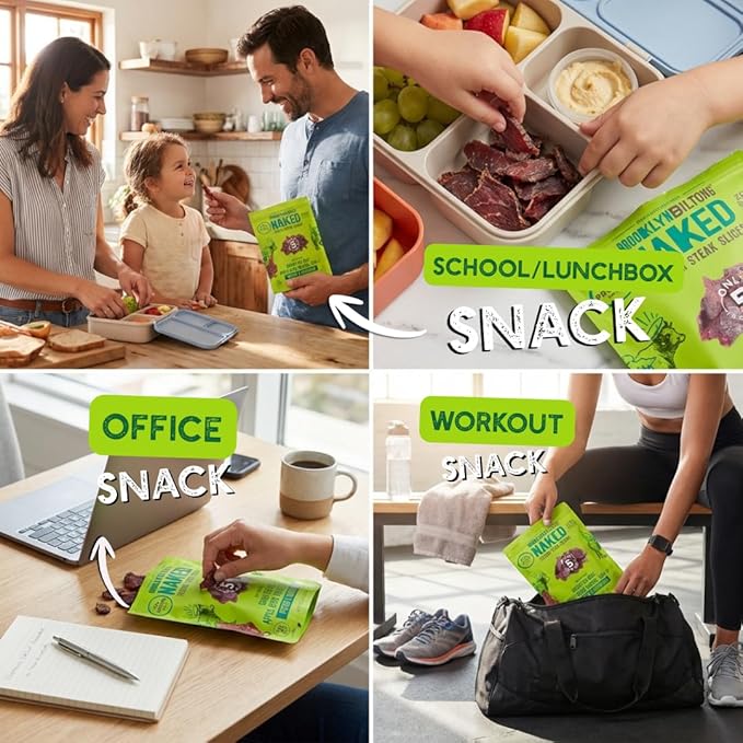 Brooklyn Biltong Air Dried Grass Fed Beef Snack South African Beef Jerky (Pepper &amp Coriander 8 oz Pack of 1)- Whole30 Approved Paleo Keto Gluten Free Sugar Free