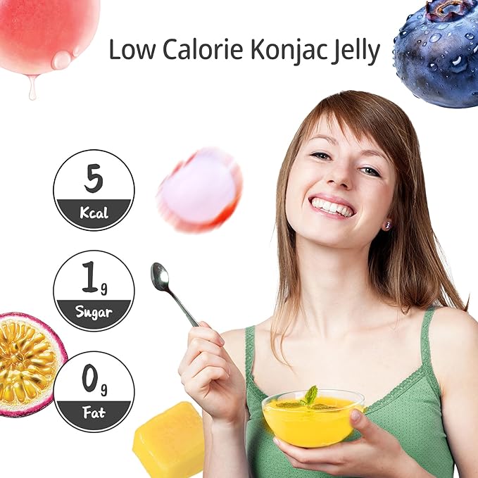 Hethstia High-Protein Ramen Variety 6-Pack and Konjac Jelly Variety Pack 10 Drinkable Jelly Pouches – Lychee Blueberry Peach Mango Passion Fruit