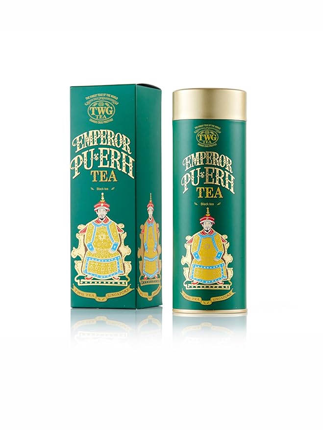 TWG Tea | Emperor Pu-Erh Tea | Black Tea | Strong &amp Earthy | Haute Couture Tin 100g | Gift Set