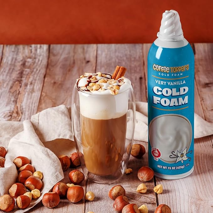 Coffee Toppers Cold Foam Vanilla 15 Ounce (Pack of 3) Be Your Own Barista Kosher