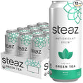 Steaz - Organic Green Tea - Mint (12 Pack) - Antioxidant Brew - 65mg Natural Caffeine 90 Calories Vitamin C - Cane Sugar Sweetened Iced Tea - Vegan Fair Trade - 12 Cans 16 fl oz (473mL)