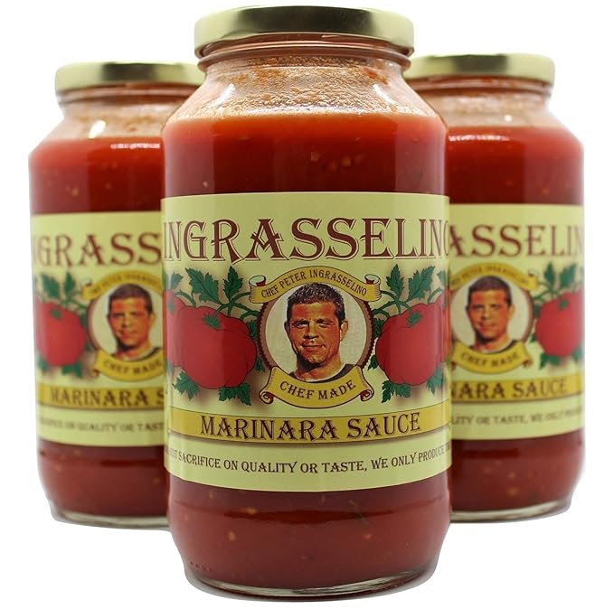 INGRASSELINO Marinara Sauce CHEF MADE We Do Not Sacrifice On Quality Or Taste We Only Produce The Best! 3 Pack (24 oz)