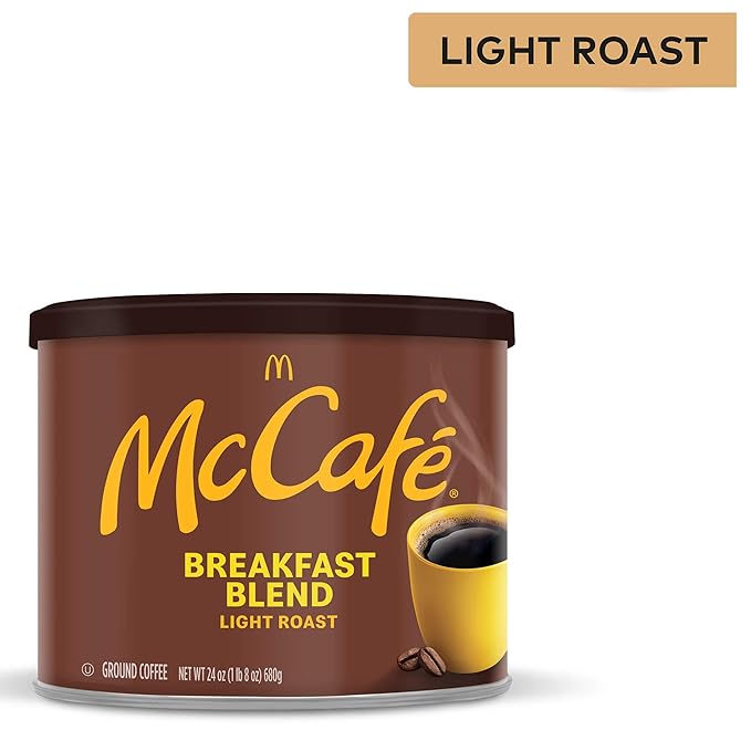 McCafe Breakfast Blend Light Roast Ground Coffee 24 oz Canister