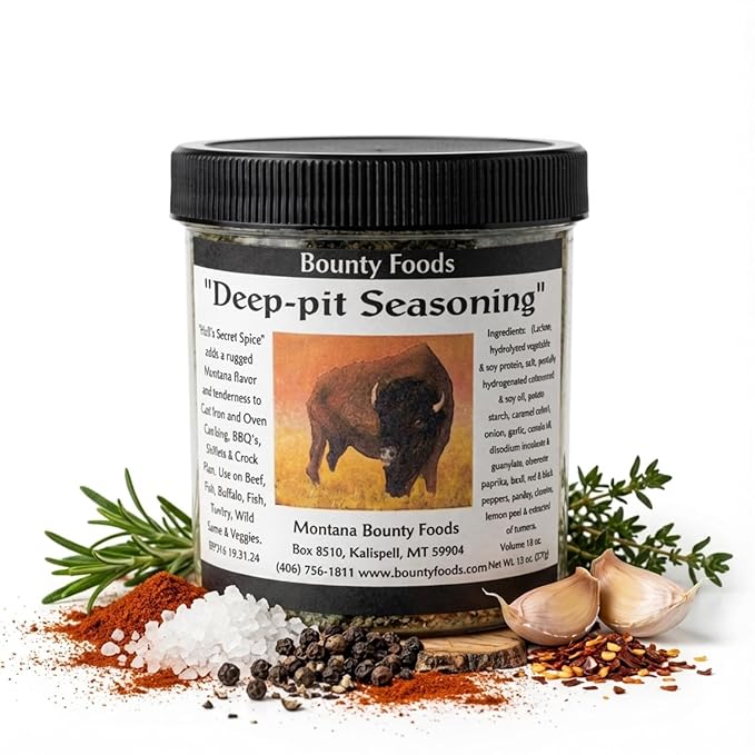 Montana Original Western Rub Seasoning - Deep Pit Gourmet 32 oz Jar - Bounty Foods Bring Out Natural Flavors of Meat - Buffalo - Pork - Beef - Fish - Chicken &amp Poultry - Grilling - Be a BBQ Pitmas