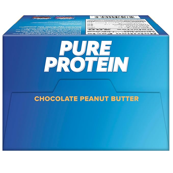 Pure Protein Bars High Protein Nutritious Snacks to Support Energy Low Sugar Gluten Free Chocolate Peanut Butter 1.76 Oz (Pack of 6)