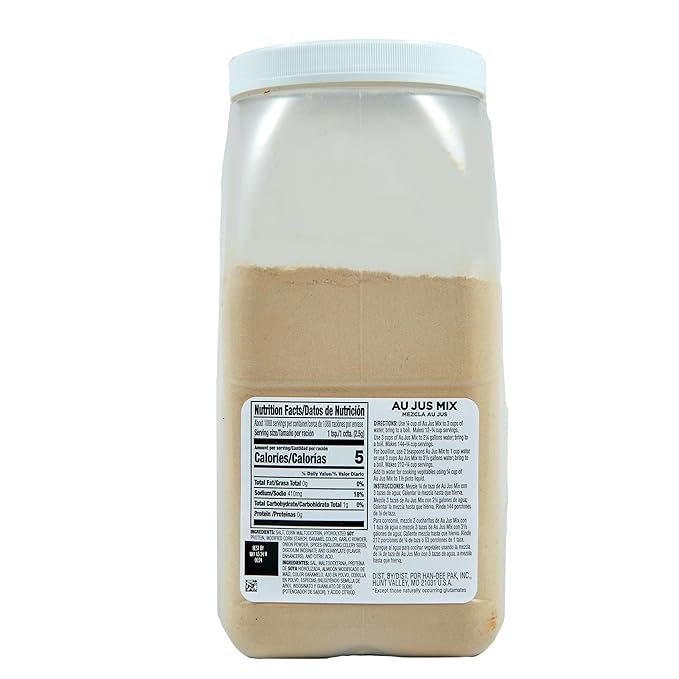 Spice Classics Au Jus Mix 6 lb - One 6 Pound Container of Au Jus Gravy Mix Best for Bulk Preparation Use to Heighten Flavor of Ribs French Dip Sandwiches Roast Beef and More