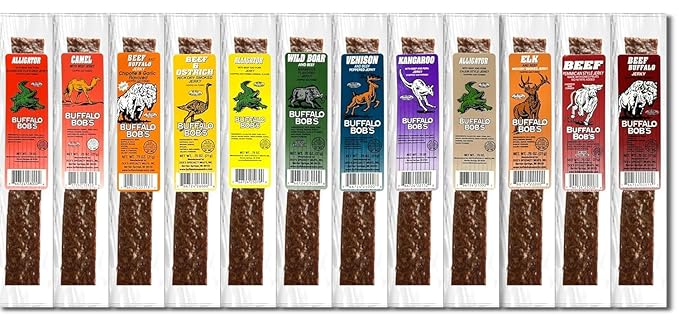 Buffalo Bob's Exotic Game Jerky &amp Meat Snacks - Best 20 Piece Variety Gift Pack