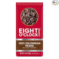 Eight O'Clock Coffee 100% Colombian Peaks Whole Bean Coffee Medium Roast 11 Ounce (Pack of 6) - Rich Winey &amp Full Bodied