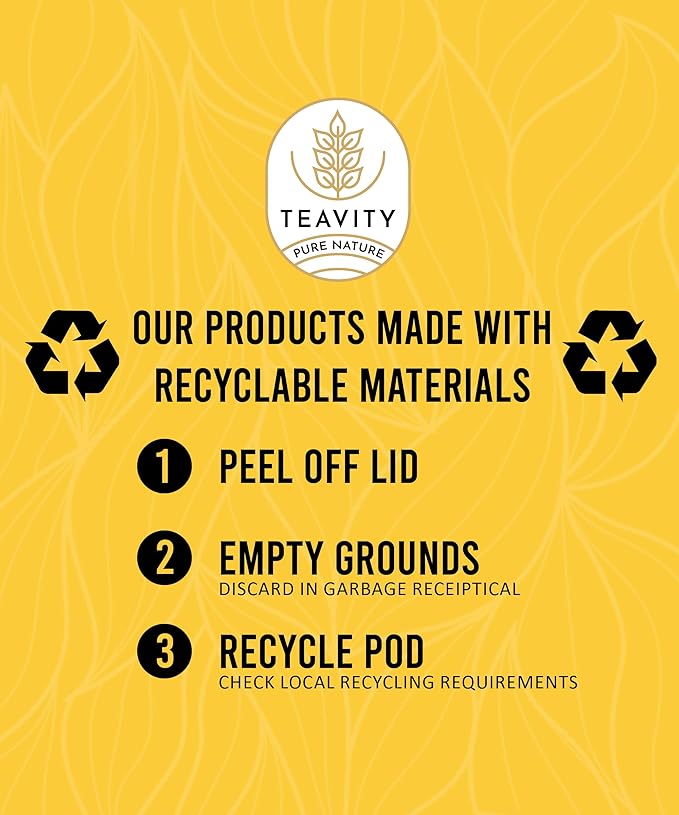 Organic Yerba Mate Tea Pods for Keurig - Green Unsmoked Yerba Mate by Teavity (36 Tea Pods)