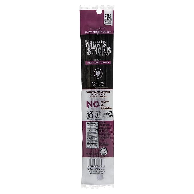 Nick's Sticks | 100% Grass-Fed Beef Free Range Turkey Stick Variety Pack | Made in the USA | Gluten Free | 3 Original 3 Original Turkey 3 Spicy 3 Spicy Turkey