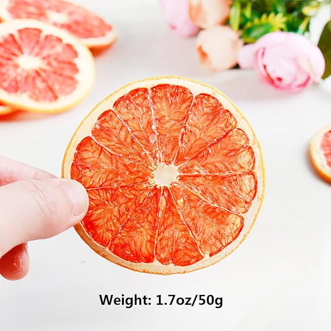 Queenbox 1.7oz Freeze Dried Sliced Fruit Grapefruit Natural Dehydrated Fruit Vegan Food Emergency Healthy DIY Snack for Sweet &amp Tart Iced/Hot Tea